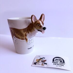 Blue Witch Porcelain Corgi Figural Mug EC